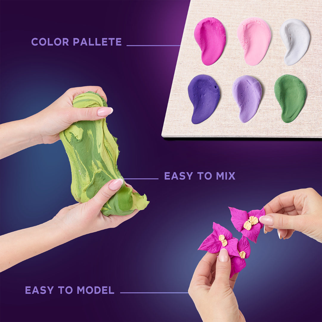 OKTO Wood & Clay Craft DIY Kit -  Inspiration Flowers