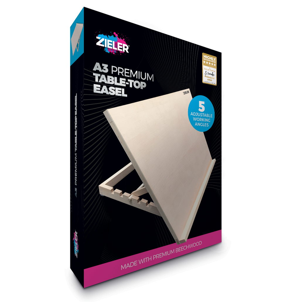 Zieler A3 Wooden Table Top Easel - 5 Adjustable Angles