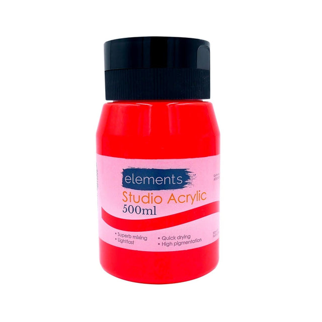 Elements 500ml Studio Acrylic Neon Pink