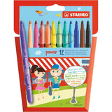 STABILO Power Fibre Tip Colouring Pens (Pack of 12)