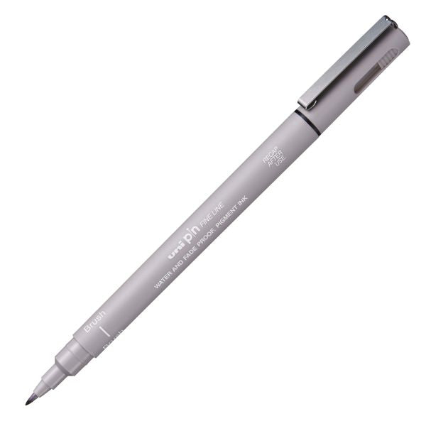 Uni Pin Brush Tip Fine Line Pen - Light Grey