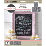 FolkArt Stencil 8.5inx9.5in - Lily & Val Cupcakes