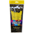 Create Yellow Long Handle Acrylic Brush Set (Pack of 12)