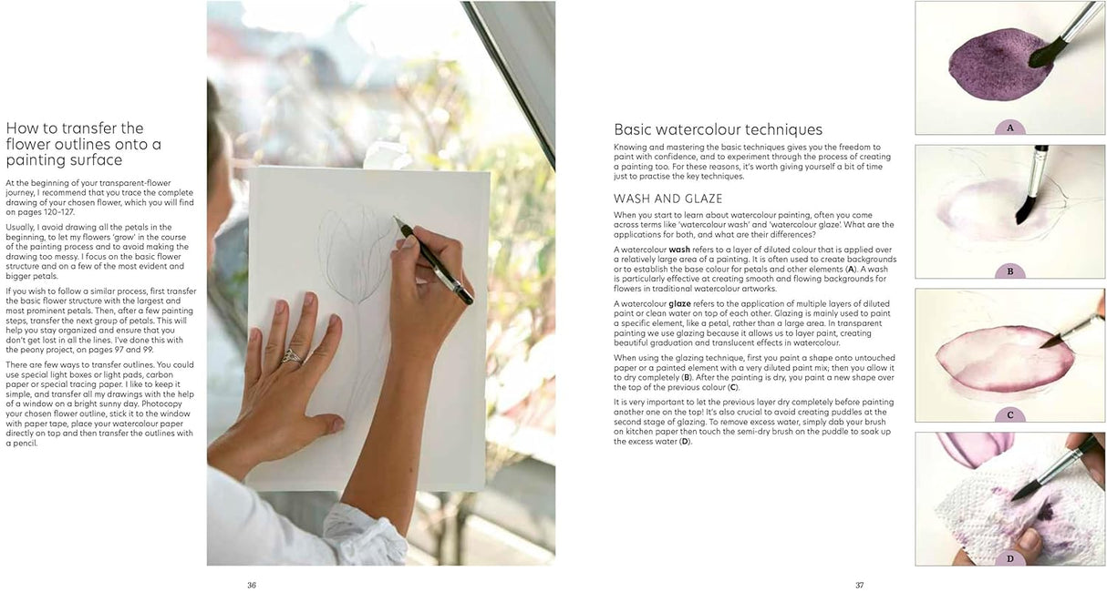 How to Paint Transparent Watercolour Flowers Book
