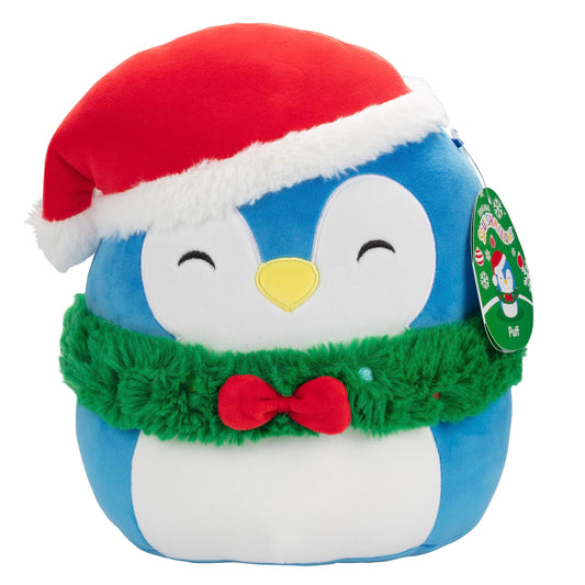 Squishmallows 7.5 Inch Puff The Penguin with Wreath & Hat