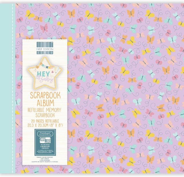 8x8 Scrapbook Album Hey Baby - Butterflies
