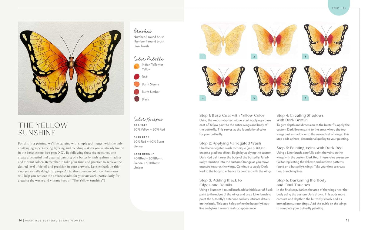 Watercolor This Book: Beautiful Butterflies & Flowers