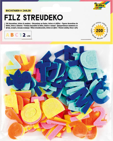 Felt Scatter Decoration - Letters & Numbers (200 Pieces)