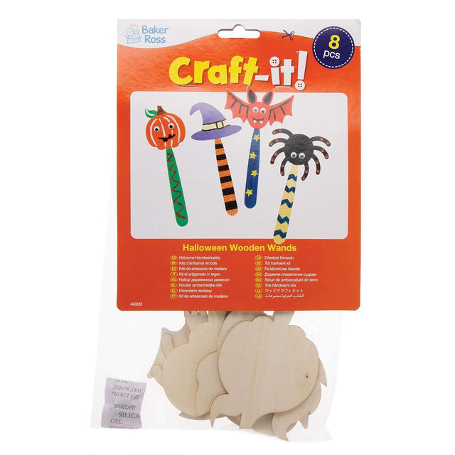 Halloween Wooden Wands (Pack of 8)
