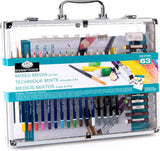 Mixed Media 63 Piece Premium Metal Art Case