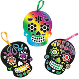 Day of the Dead Scratch Art Decorations (Pack of 6