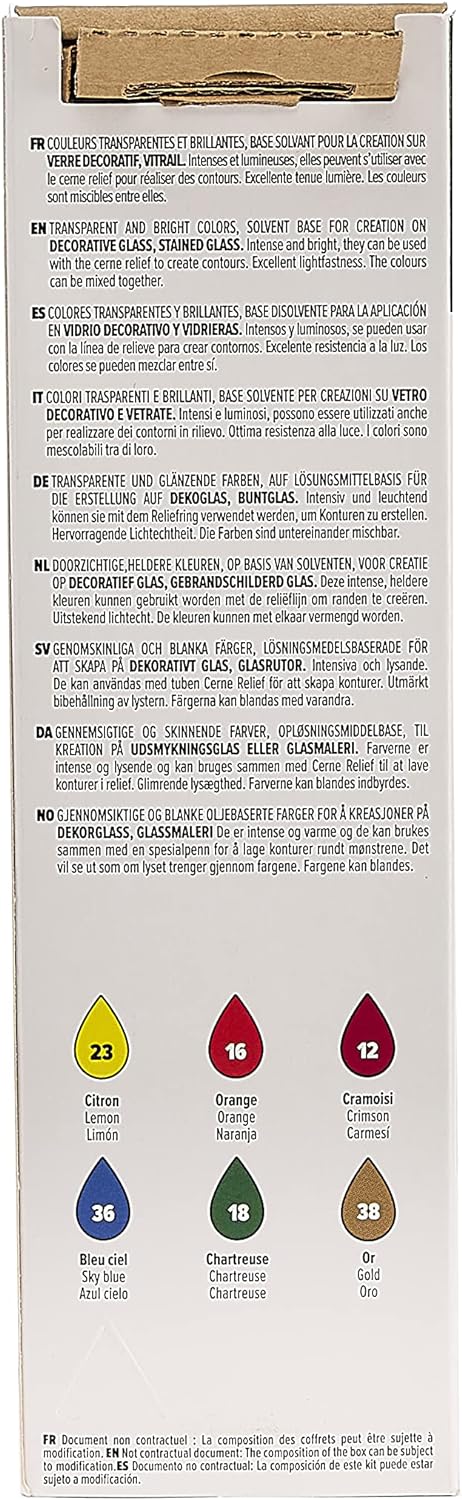 Pebeo Vitrail Initiation Glass Paint Set 6 x 20ml