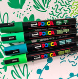 Posca PC-5M Medium Bullet Tip Paint Marker - 4 Pack Green Mix