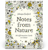 Book titled 'Notes from Nature' by Johanna Basford with floral design on a white background