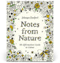 Book titled 'Notes from Nature' by Johanna Basford with floral design on a white background