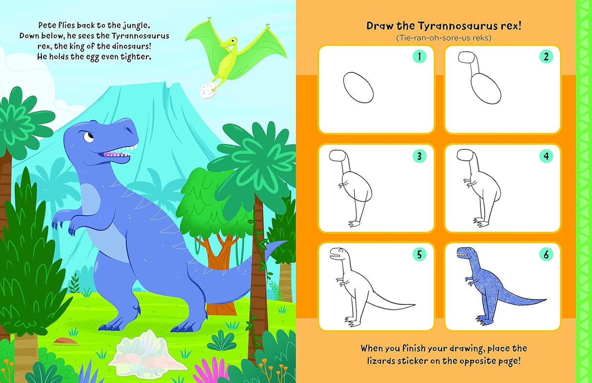 Watch Me Read & Draw: Dinosaurs Book