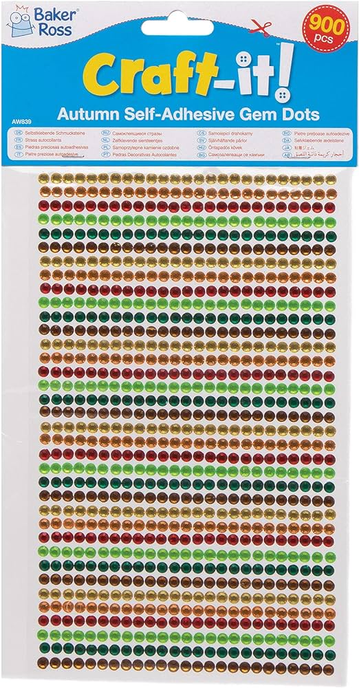 Autumn Self-Adhesive Gems (Pack of 900)