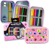 Student Solution Filled Double Decker Twin Zip Pencil Pouch - Animals
