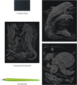 Engraving Art Silver Foil Set (3 Piece)