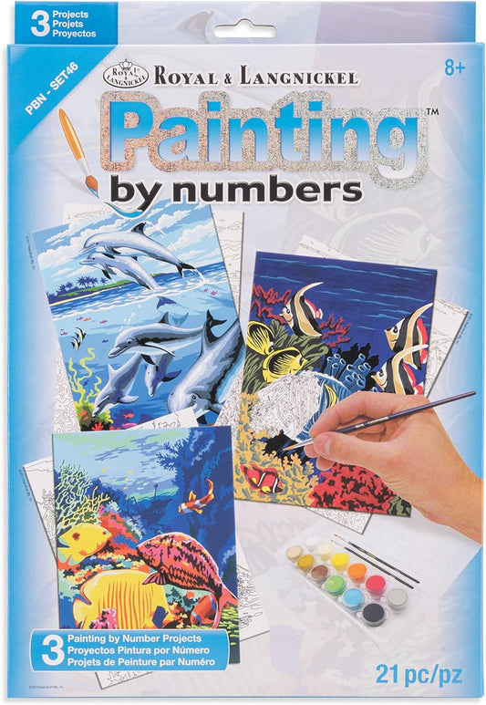 Royal & Langnickel 3 Piece Paint By Numbers Junior Sealife Set