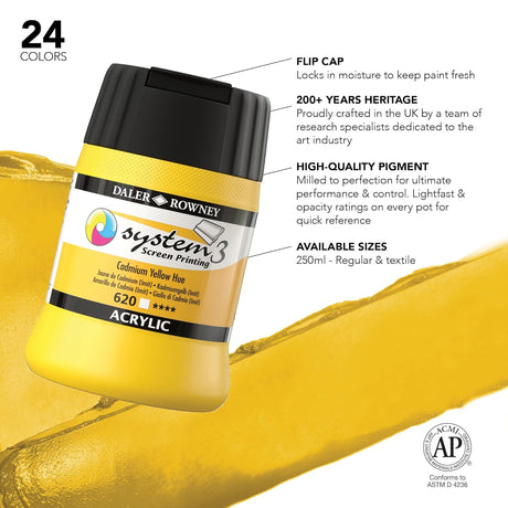 SYSTEM3 500ml Acrylic Paint - Cadmium Yellow Hue