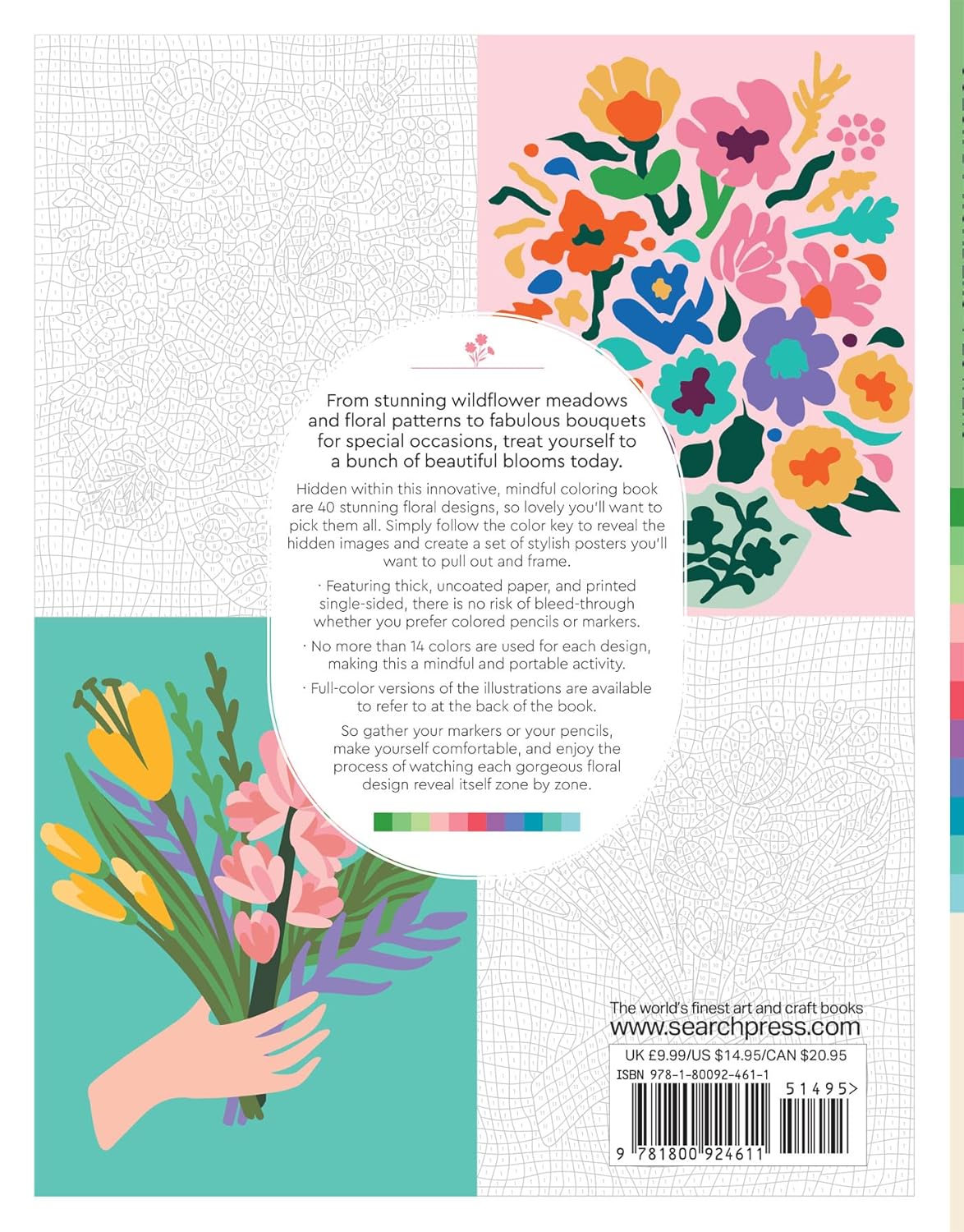 Color by Numbers Book: Flowers