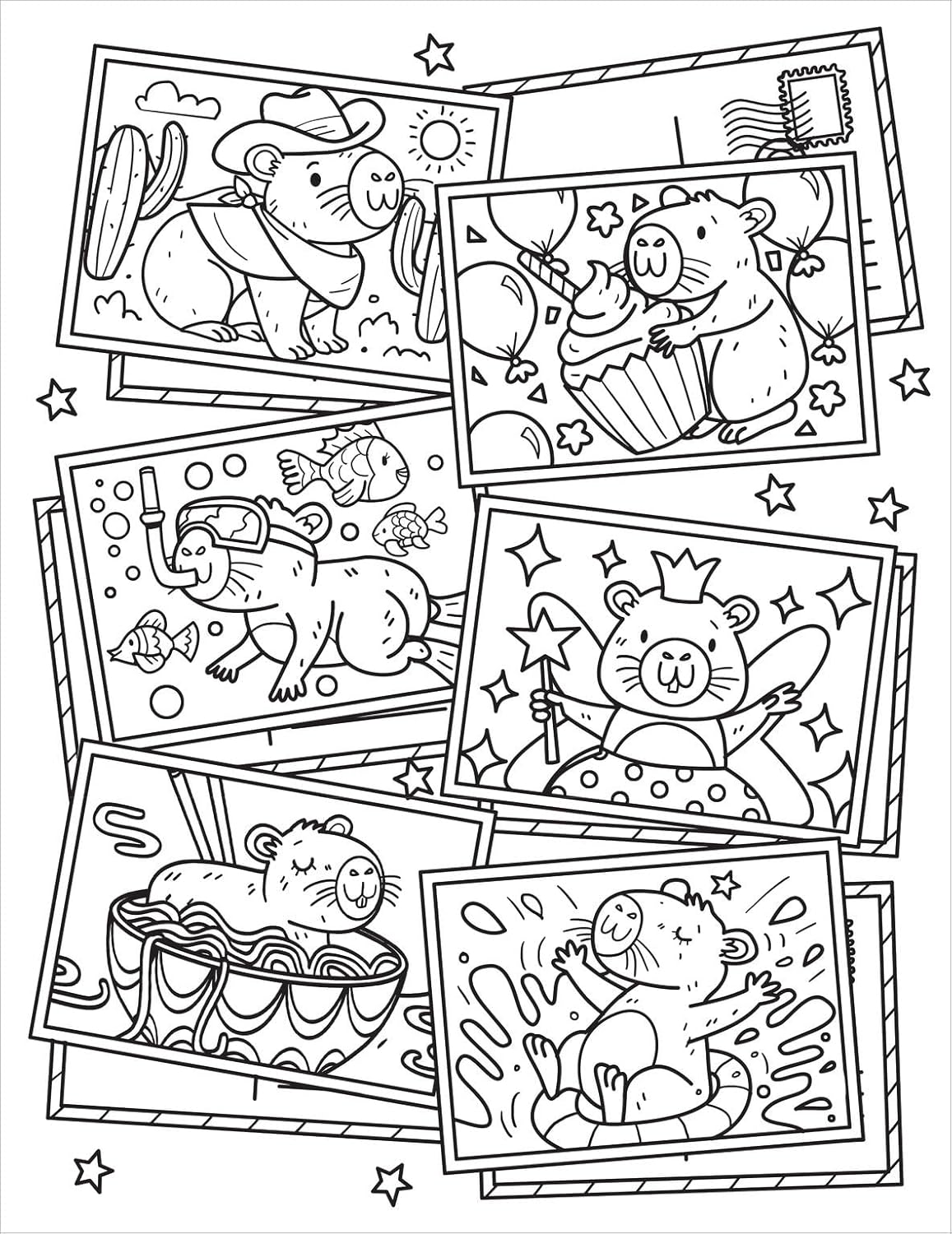 Capybara Cuties Cosy Colouring Book