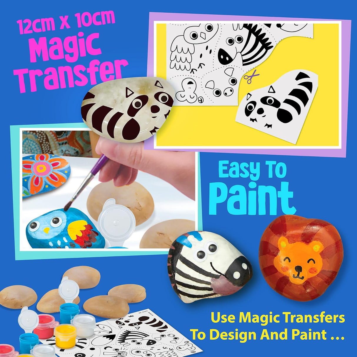 Kidzmaker - Magical Animal Rock Painting Kit