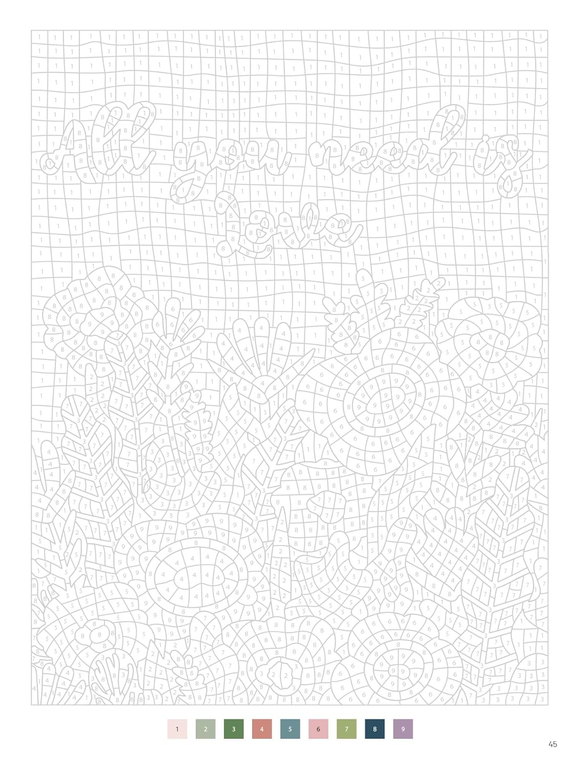 Color by Numbers Book: Flowers
