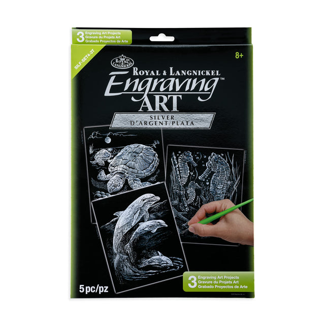 Engraving Art Silver Foil Set (3 Piece)