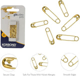 Korbond Gilt Safety Pins