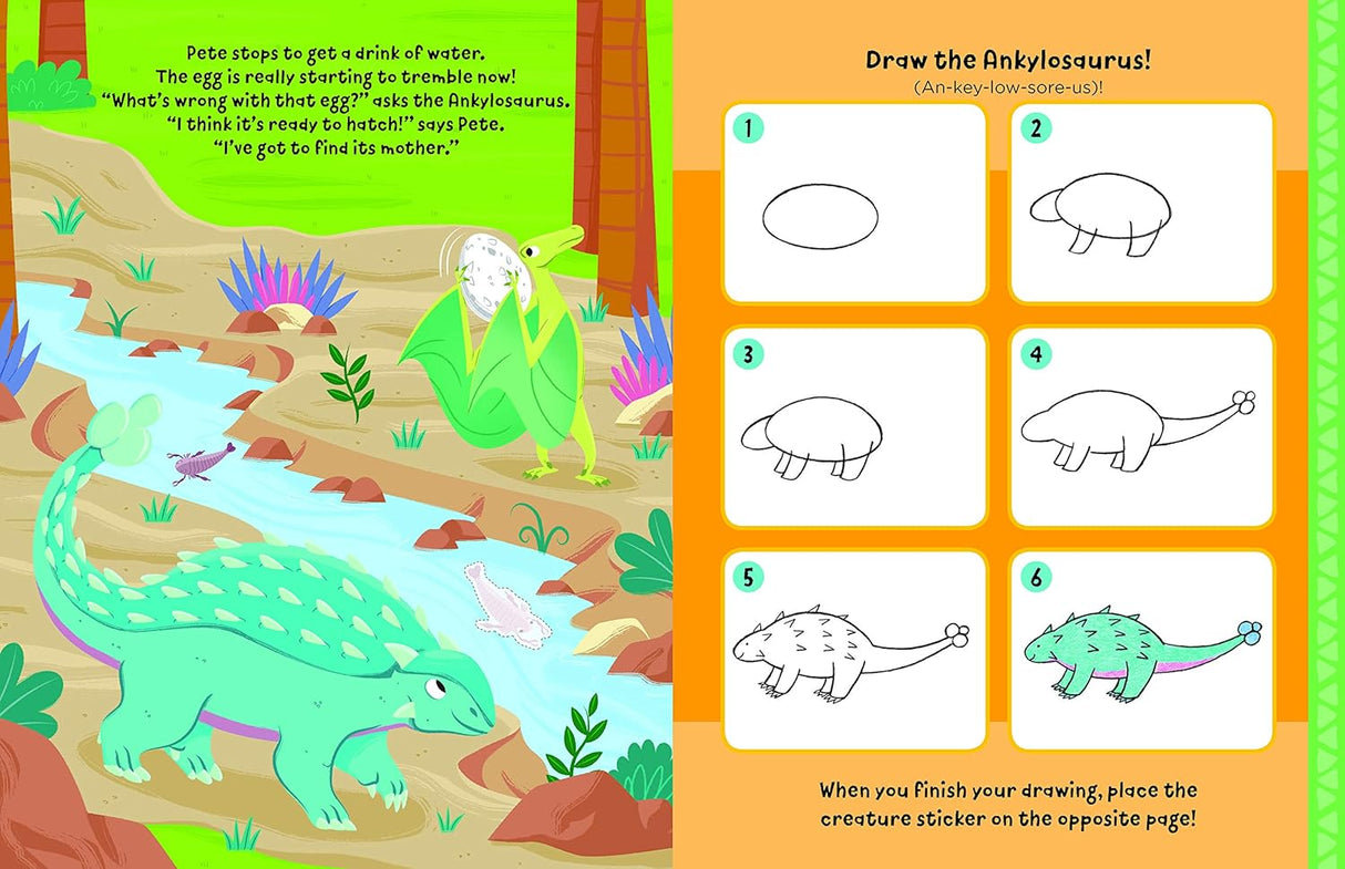 Watch Me Read & Draw: Dinosaurs Book