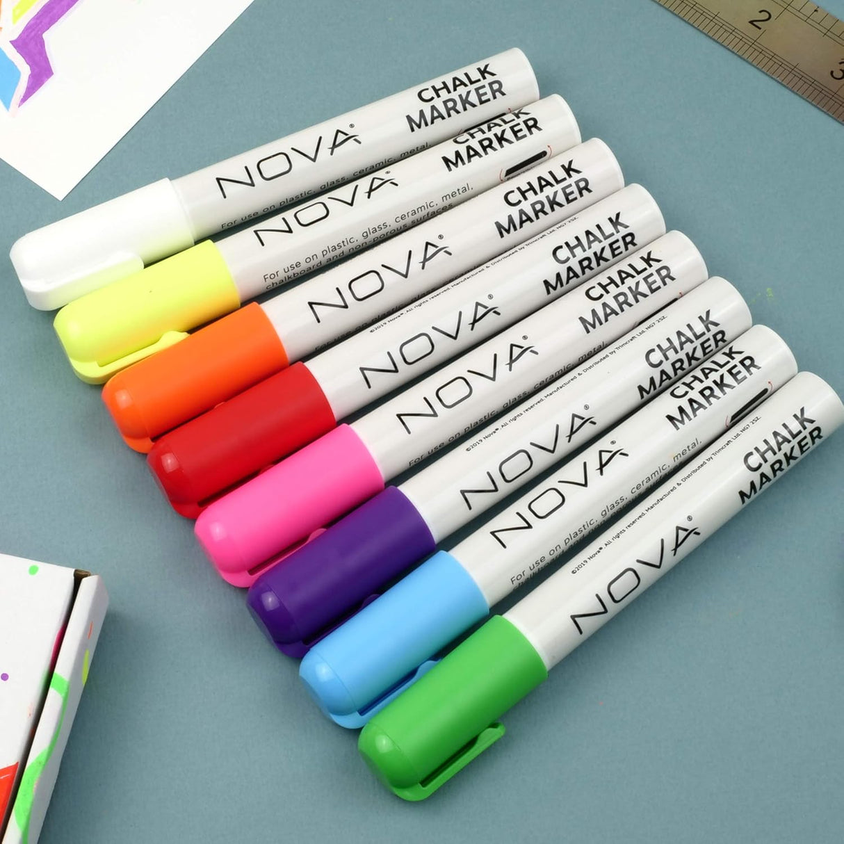 NOVA Large Reversible Tip Chalk Markers (8 Pack)