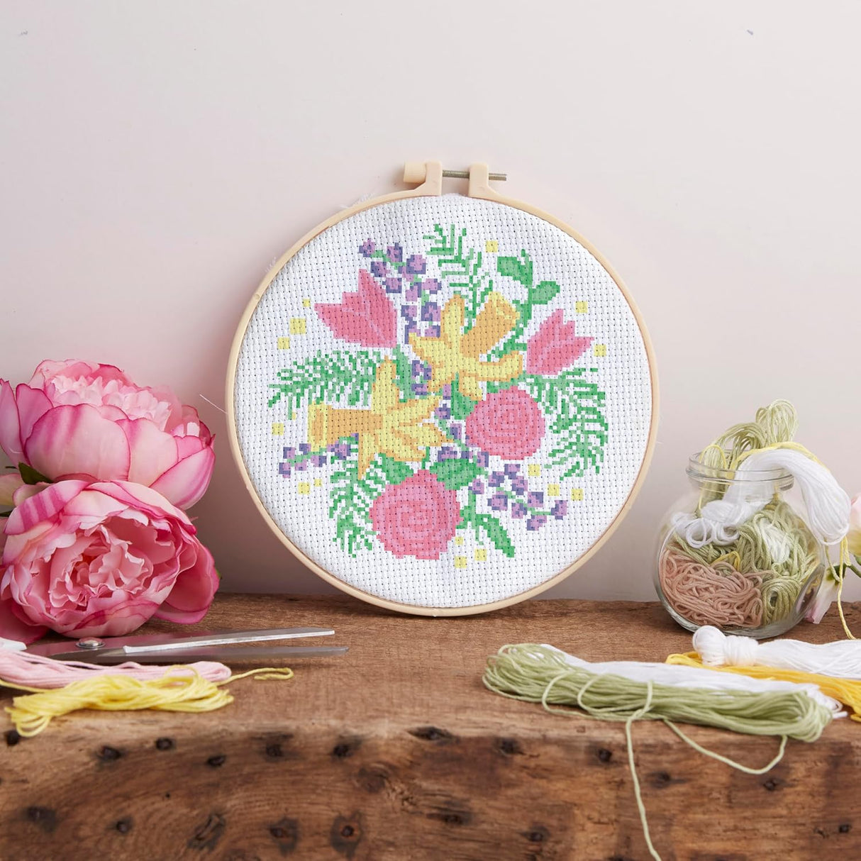 Simply Make Cross Stitch Kit - Spring Flowers