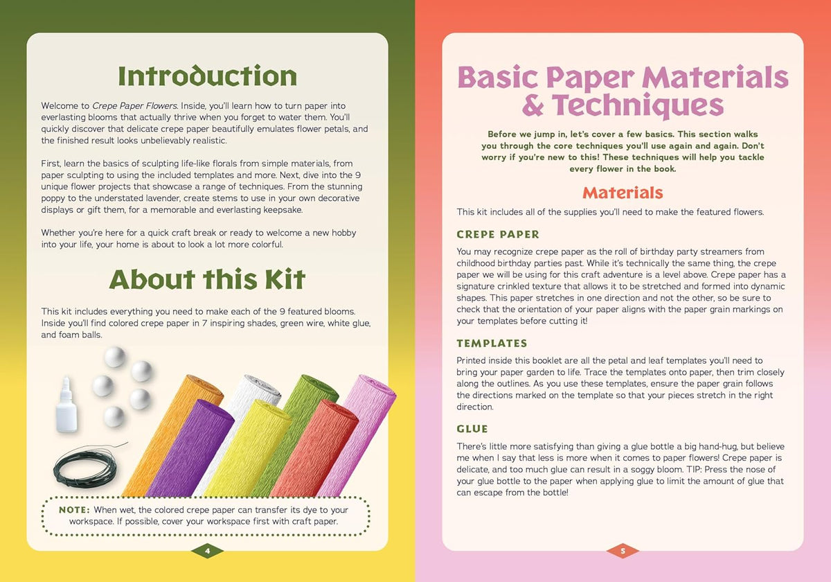 Crepe Paper Flowers Book & Kit