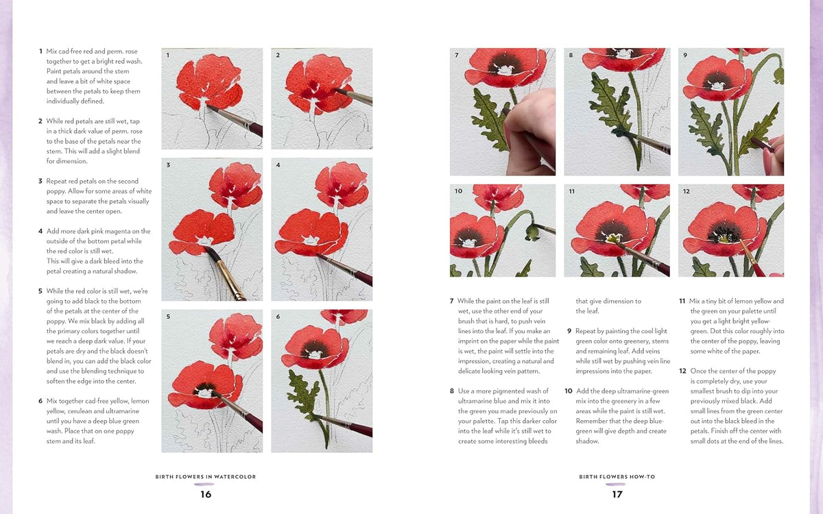 Birth Flowers In Watercolor Book