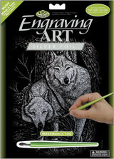 Engraving Art Silver Foil Set - Wolves in Trees