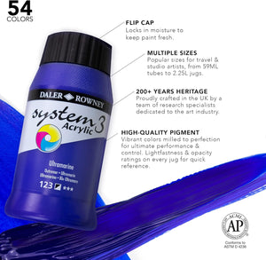 Daler-Rowney System 3 Acrylic Paint 500ml Process Yellow