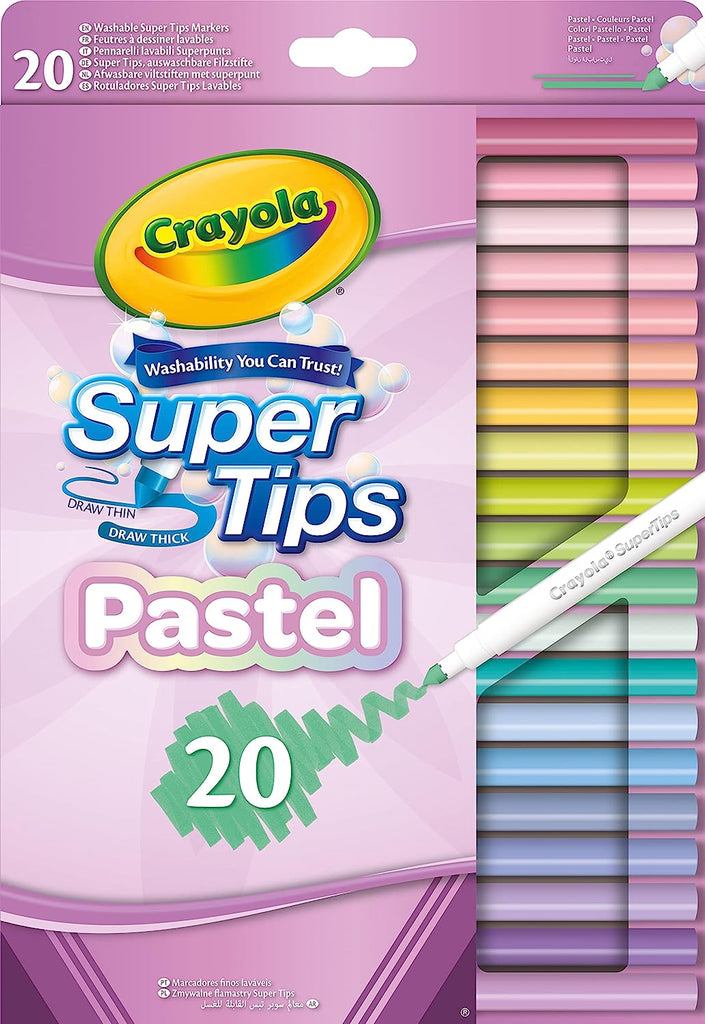 Crayola Super Tips rotuladores lavables colores pastel (12 uds.) desde 2,99  €