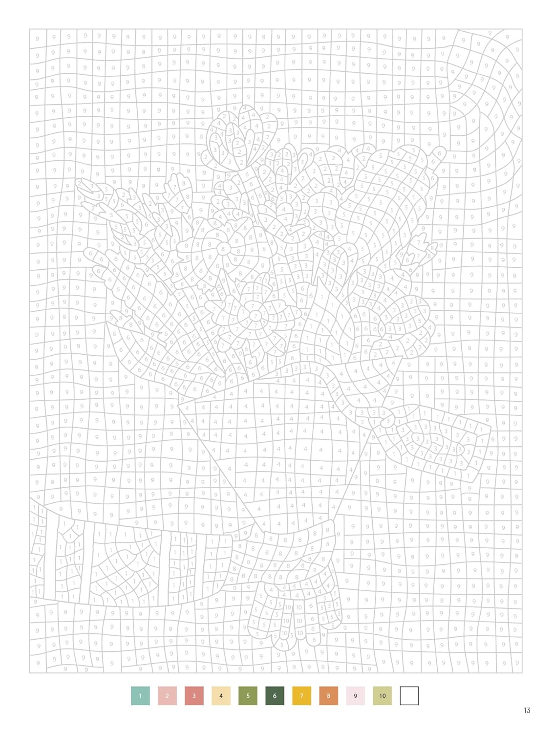 Color by Numbers Book: Flowers