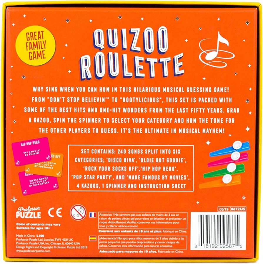 Professor Puzzle Quizoo Roulette Kazoo Game