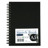 Elements Wire-O Hard Cover Sketch Book Black Portrait - A5