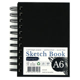 Elements Wire-O Hard Cover Sketch Book Black Portrait - A6