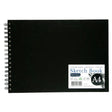 Elements Wire-O Hard Cover Sketch Book Black Landscape - A4