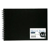 Elements Wire-O Hard Cover Sketch Book Black Landscape - A4