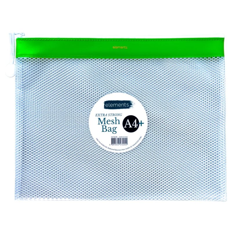 Elements PVC Mesh Bag With Green Strip A4