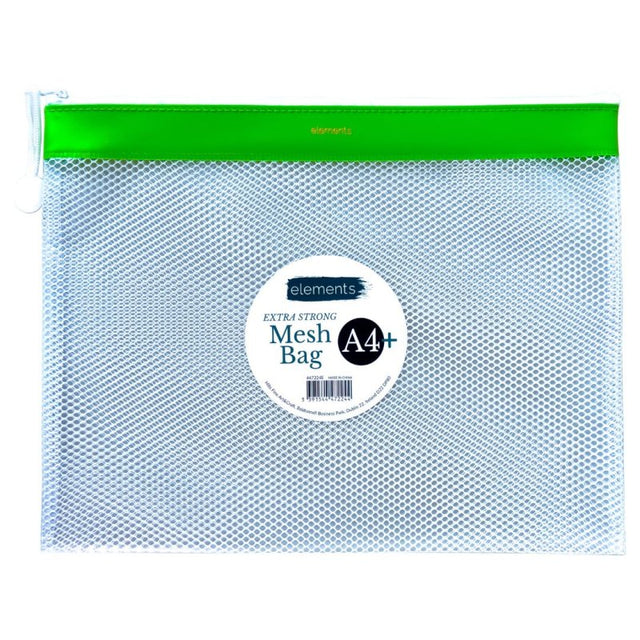 Elements PVC Mesh Bag With Green Strip A4