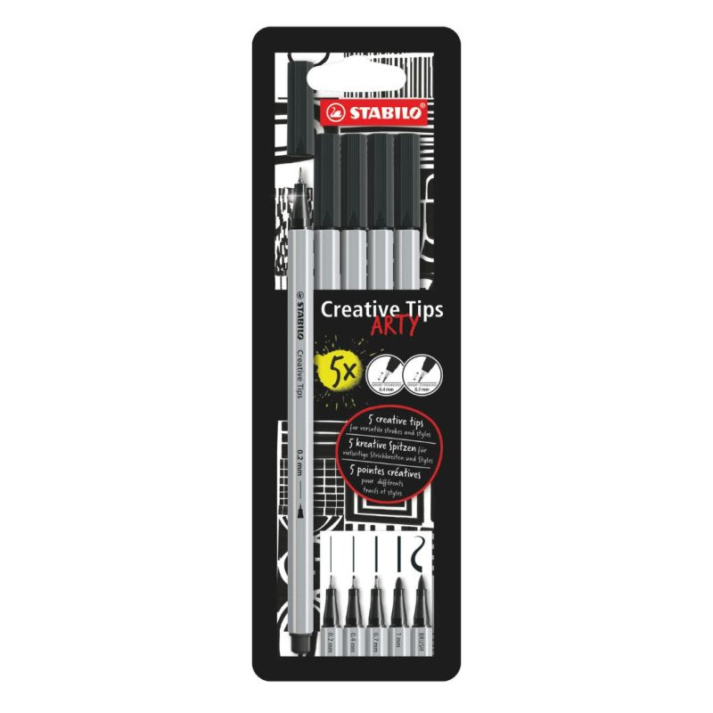 Stabilo Multi Liner Creative Tips - Black (Pack of 5)