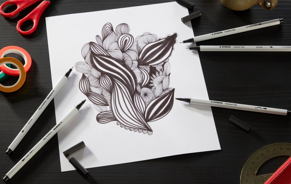 Stabilo Multi Liner Creative Tips - Black (Pack of 5)