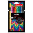 Stabilo 68 Arty Fibre Tip Pens - Assorted Colours (12 Pack)